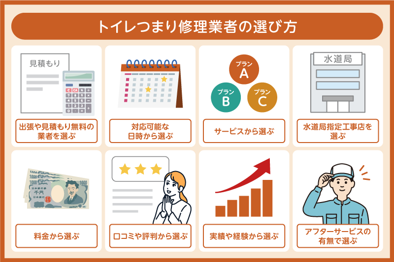 トイレつまり修理業者の選び方