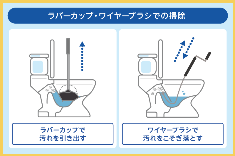 道具を使って掃除する