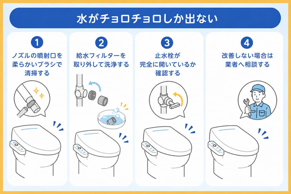 水がチョロチョロしか出ない